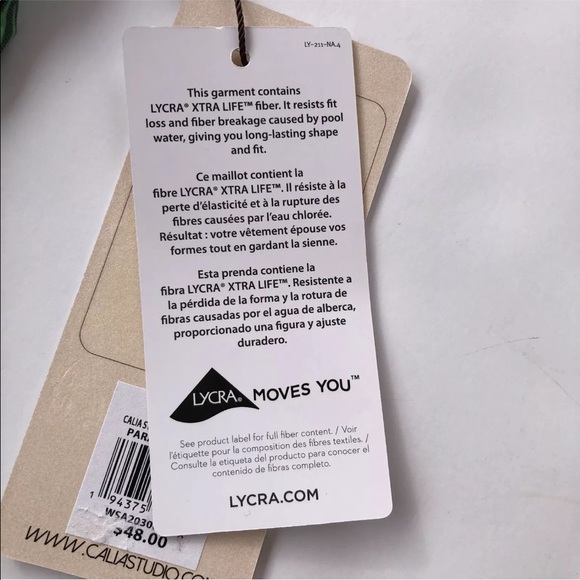 Calia Paradise Palm Black Strappy Ruched Takini Bathing Suit Top - Picture 6 of 8